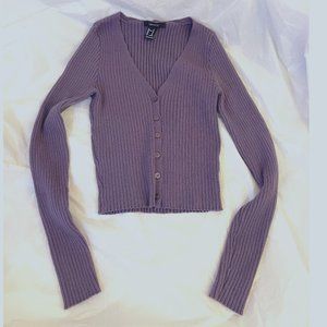 Forever 21 Cropped Ribbed Knit Sweater (Purple) NEW & UNWORN